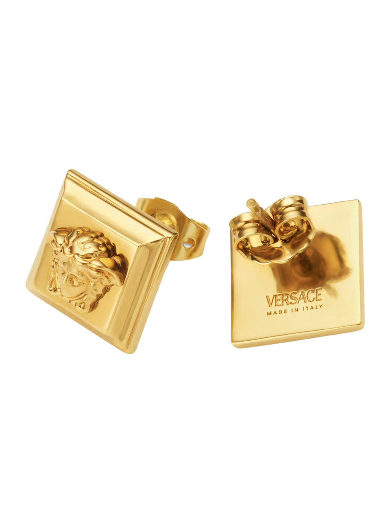 Versace Medusa Head Stud Earrings — Gold Brass