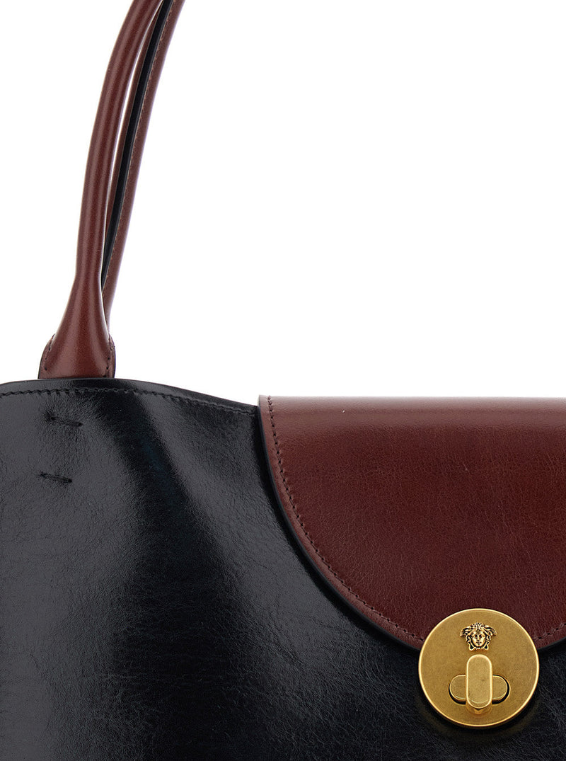 Versace Vivien Shoulder Bag — Black Lamb Leather