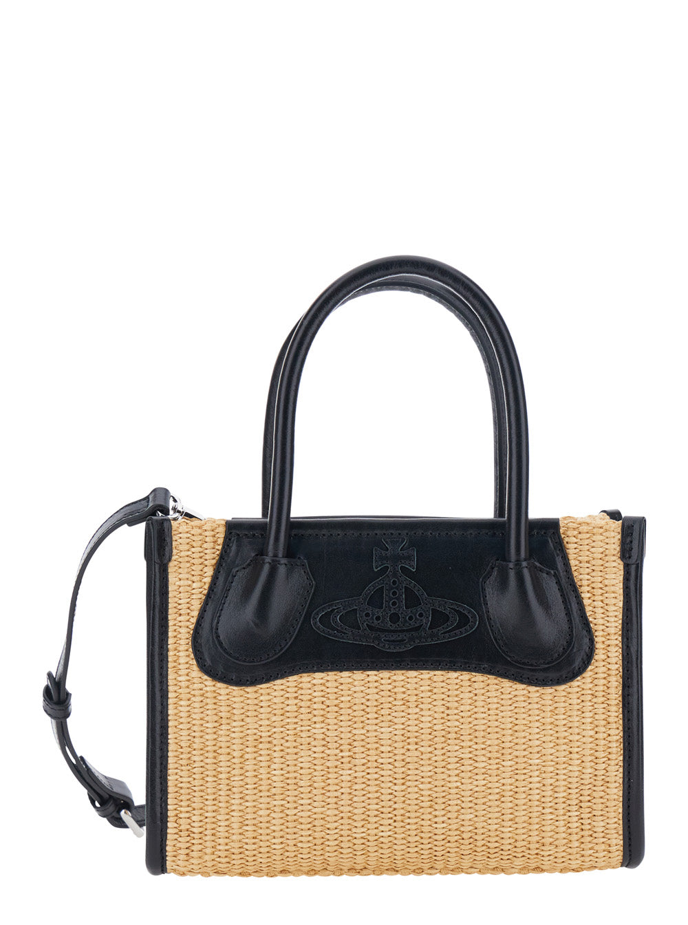 Vivienne Westwood Embossed Orb Top Handle Bag — Beige Cotton