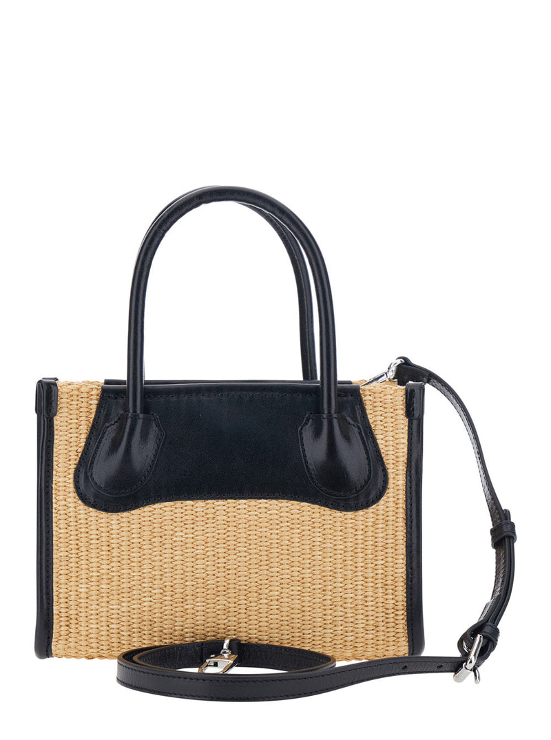 Vivienne Westwood Embossed Orb Top Handle Bag — Beige Cotton