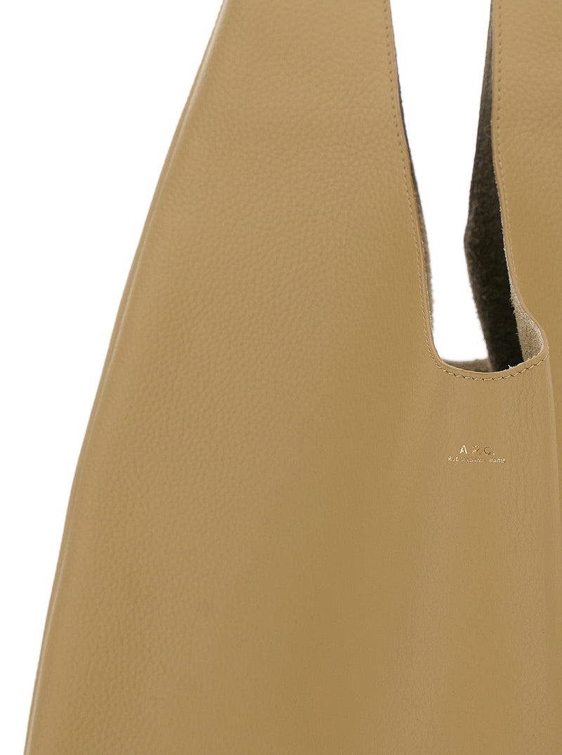A.p.c. Le Neige Shoulder Bag — Beige Cow Leather