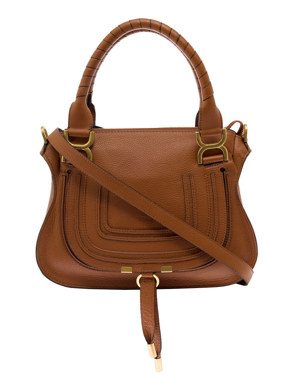 Chloé Quilted Leather Top Handle Bag — Brown Calf