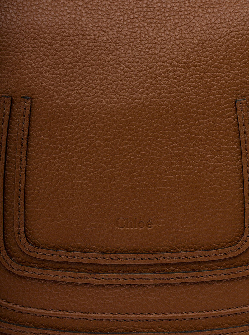 Chloé Quilted Leather Top Handle Bag — Brown Calf
