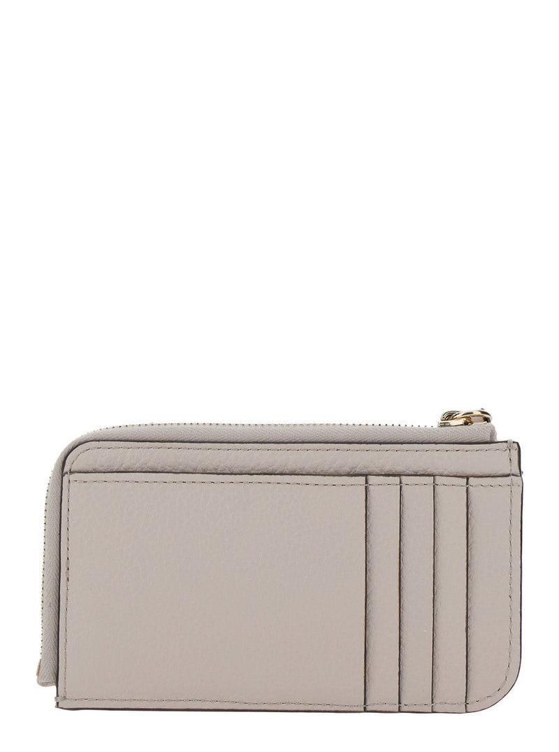 Chloé Hammered Leather Wallet — Gray
