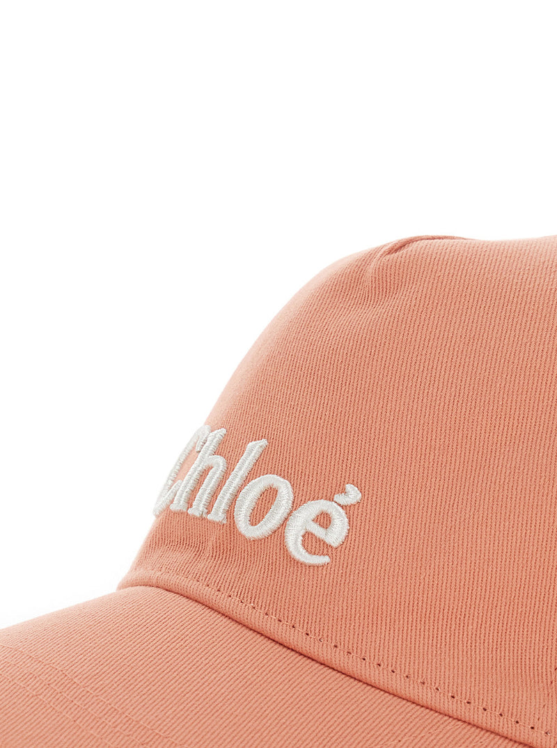 Chloé C20871 Logo-Embroidered Cotton Baseball Cap — Orange Caps