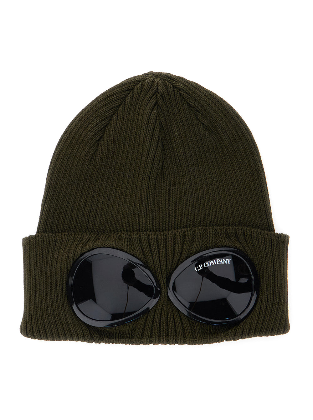 C.p. Company Rscmac747a Beanie — Green Cotton Beanies