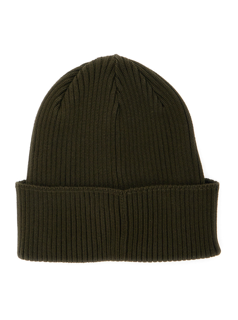 C.p. Company Rscmac747a Beanie — Green Cotton Beanies