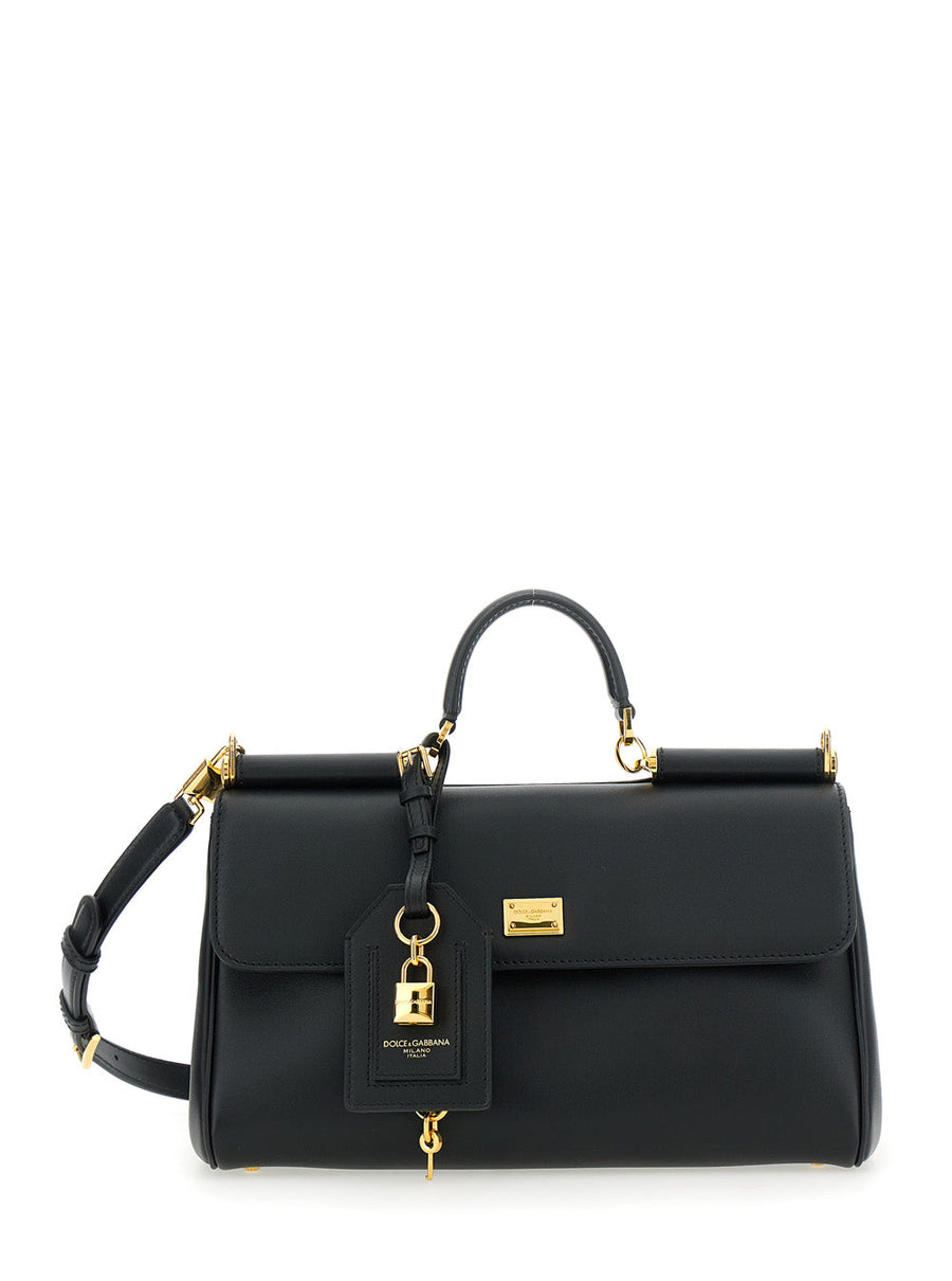 Dolce & Gabbana My Sicily Top Handle Bag — Black Calf Leather