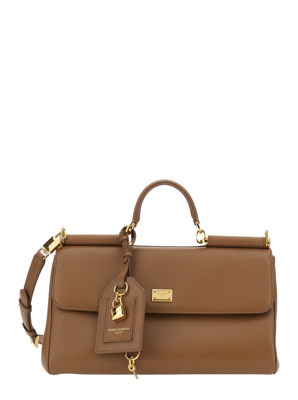 Dolce & Gabbana My Sicily Top Handle Bag — Brown Calfskin