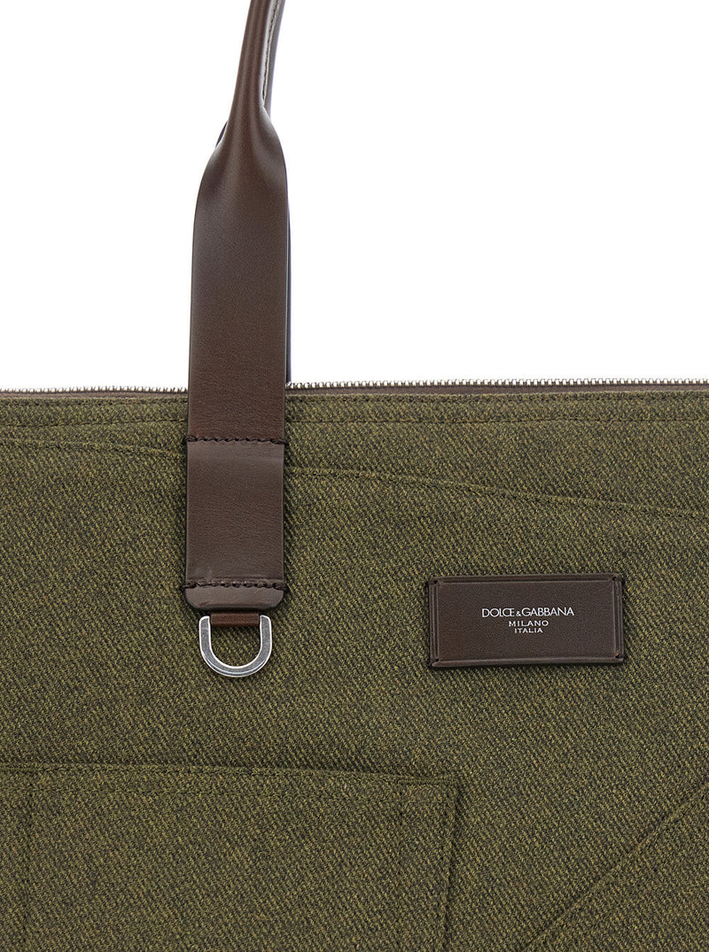 Dolce & Gabbana Adamo Tote Bag — Green Cotton