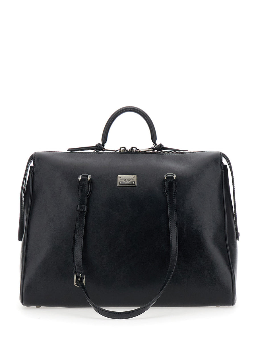 Dolce & Gabbana Vittoria Shoulder Bag — Black Calfskin