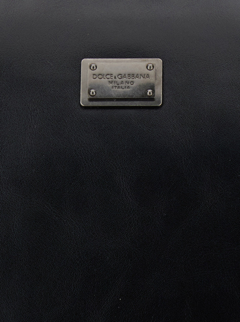 Dolce & Gabbana Vittoria Shoulder Bag — Black Calfskin