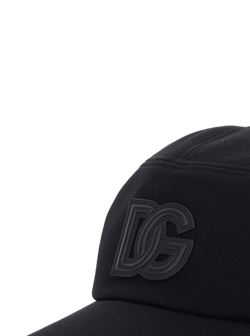 Dolce & Gabbana Gh931z Logo-Embroidered Viscose Baseball Cap — Black Caps