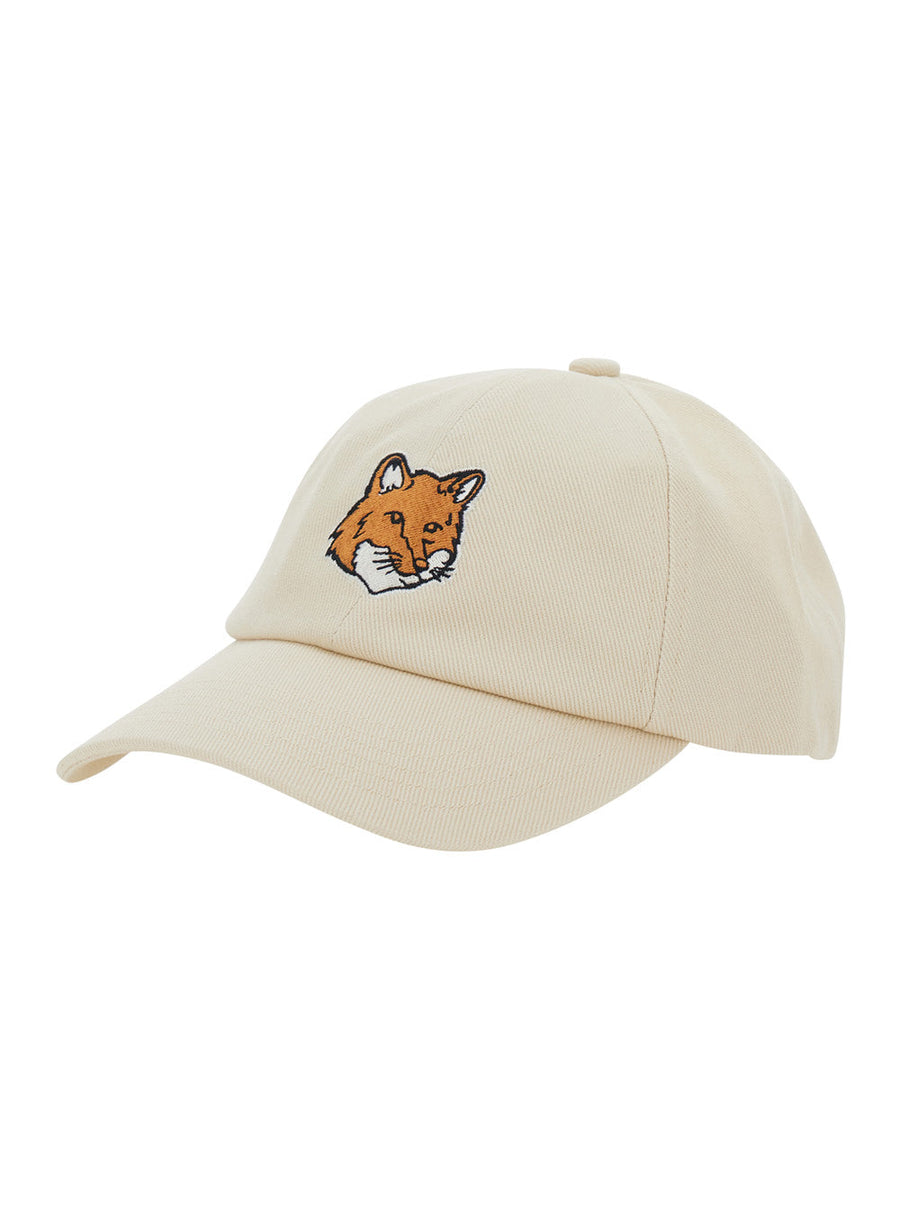 Maison Kitsuné Pm06100ww0096 Baseball Cap — Cream Cotton Caps