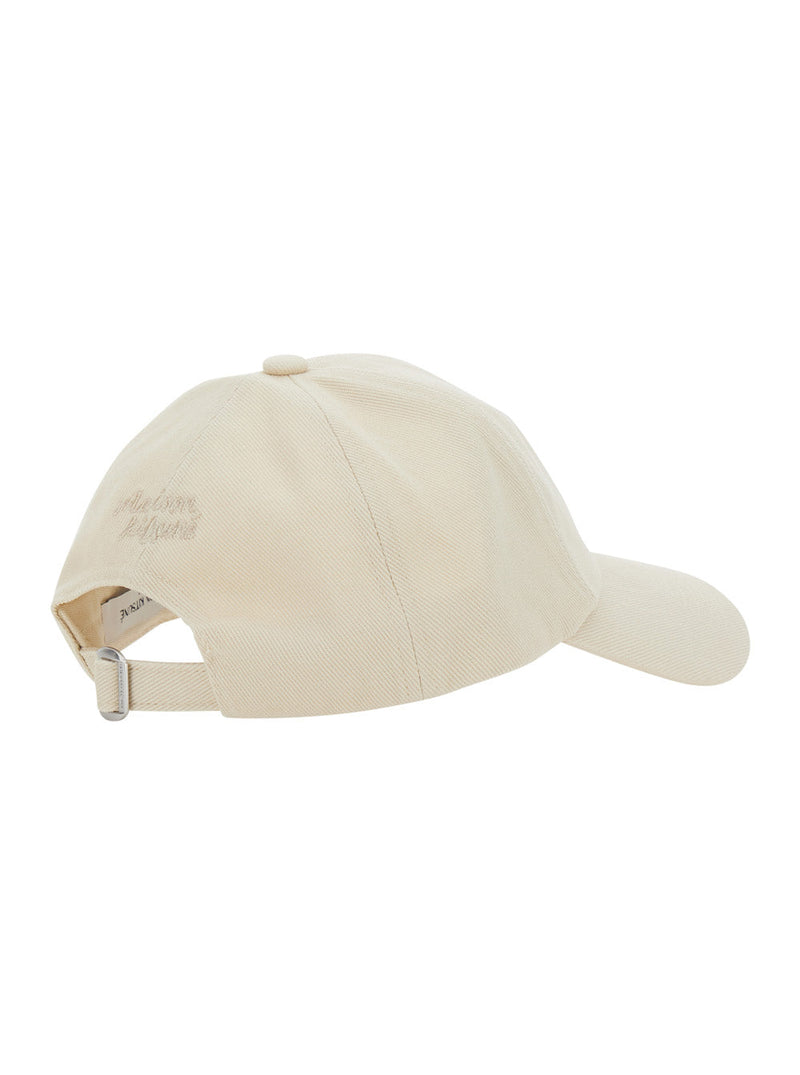 Maison Kitsuné Pm06100ww0096 Baseball Cap — Cream Cotton Caps