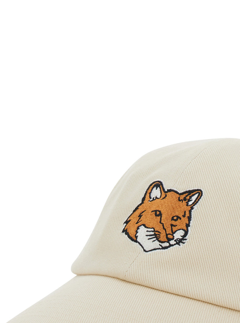 Maison Kitsuné Pm06100ww0096 Baseball Cap — Cream Cotton Caps