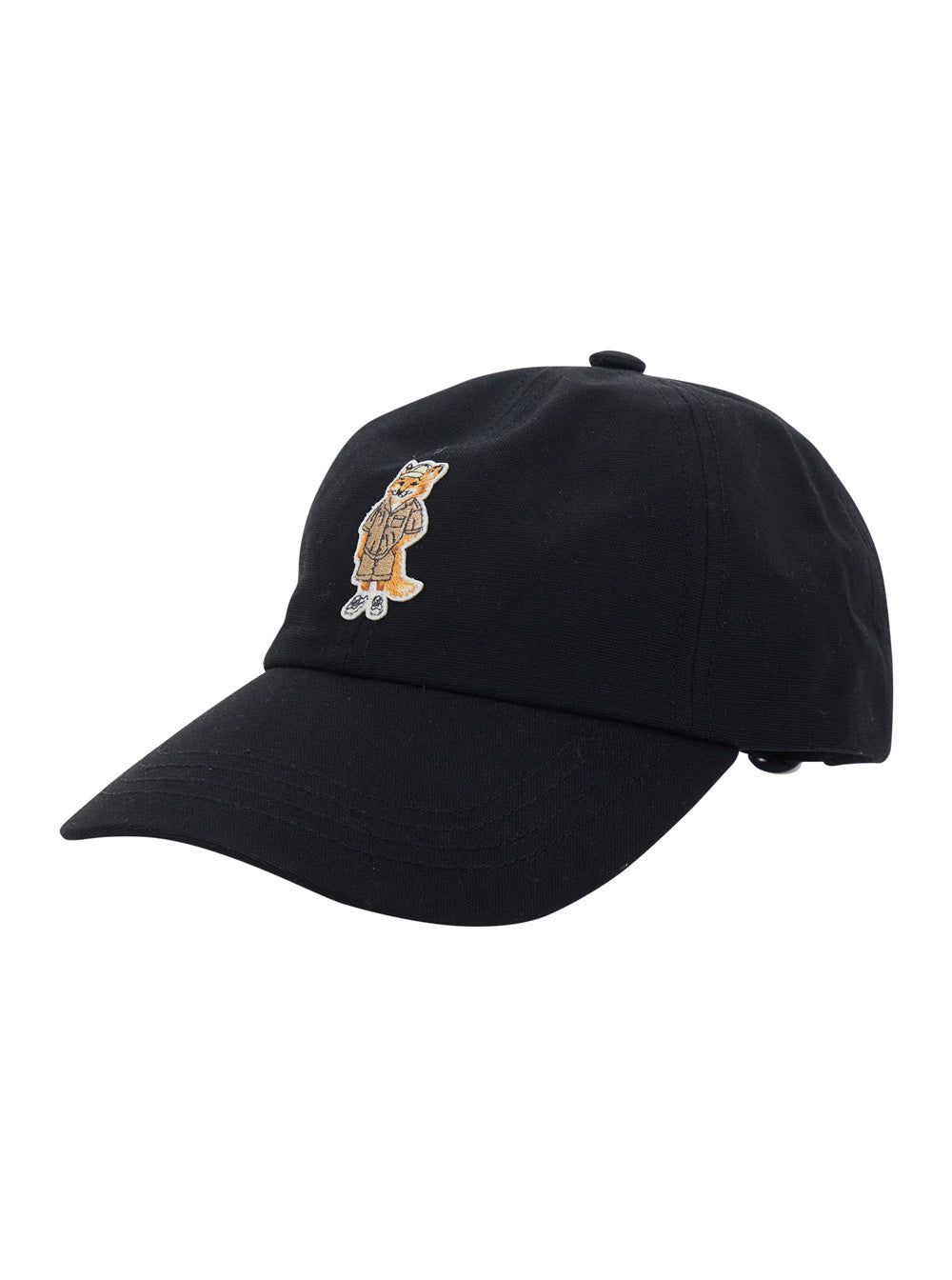 Maison Kitsuné Qu06102wb0026 Baseball Cap — Black Cotton Caps