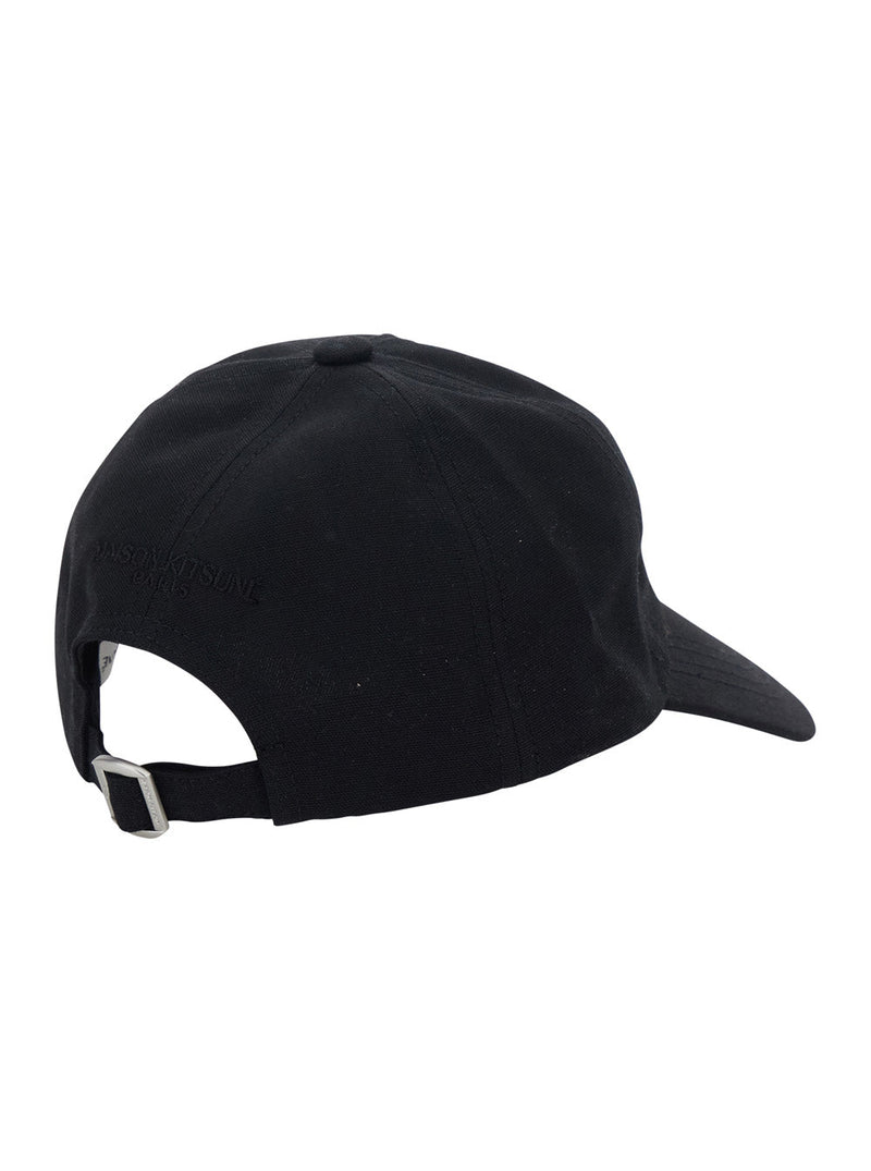 Maison Kitsuné Qu06102wb0026 Baseball Cap — Black Cotton Caps