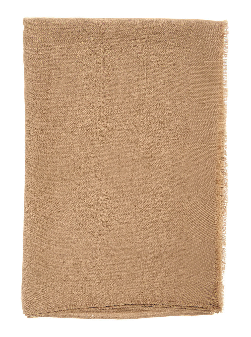 Max Mara Wool-Silk Blend Scarf — Beige Scarfs