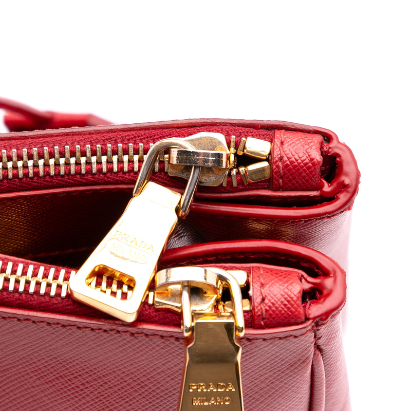 Large Saffiano Lux Galleria Double Zip Satchel - Image 7