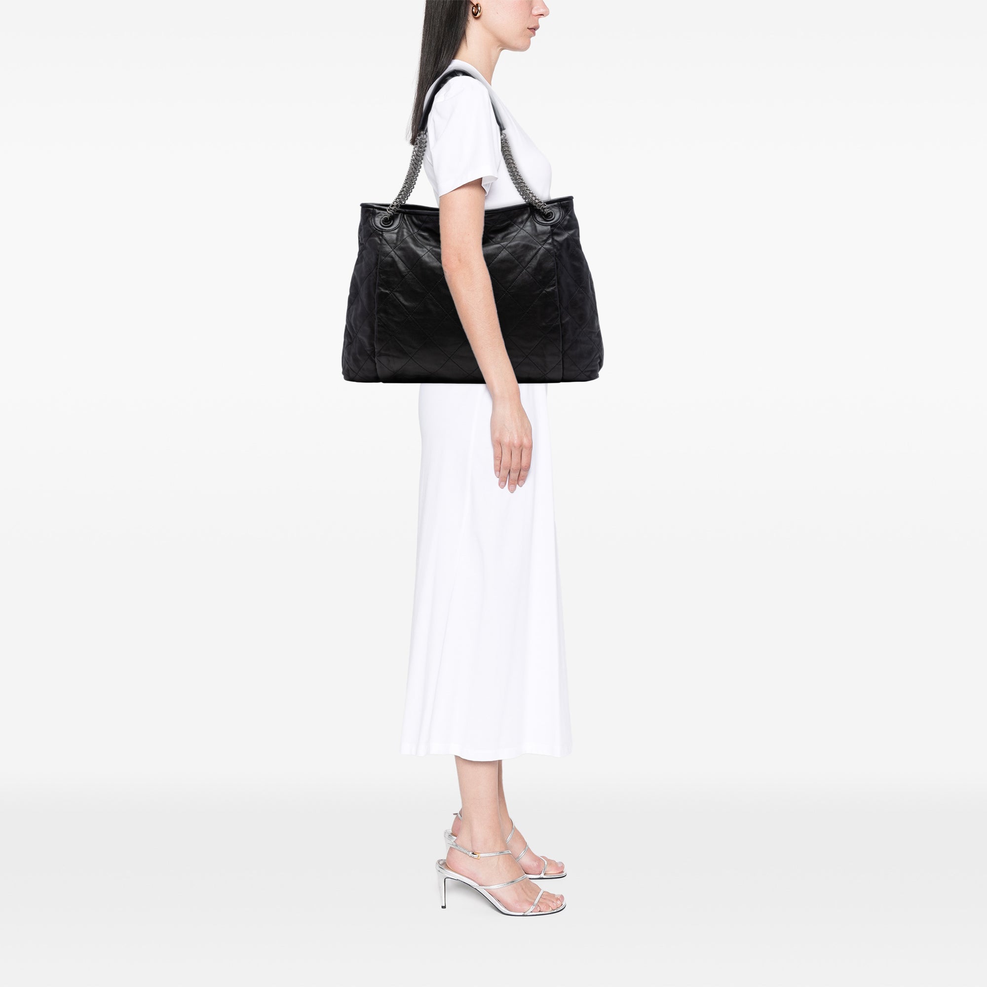 CC Quilted Lambskin Chain Shopping Tote - Image 6
