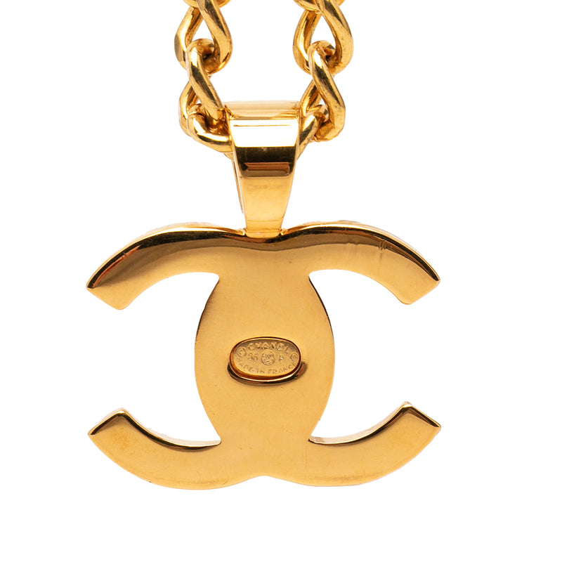 CC Gold Plated Turn Lock Pendant Necklace - Image 3