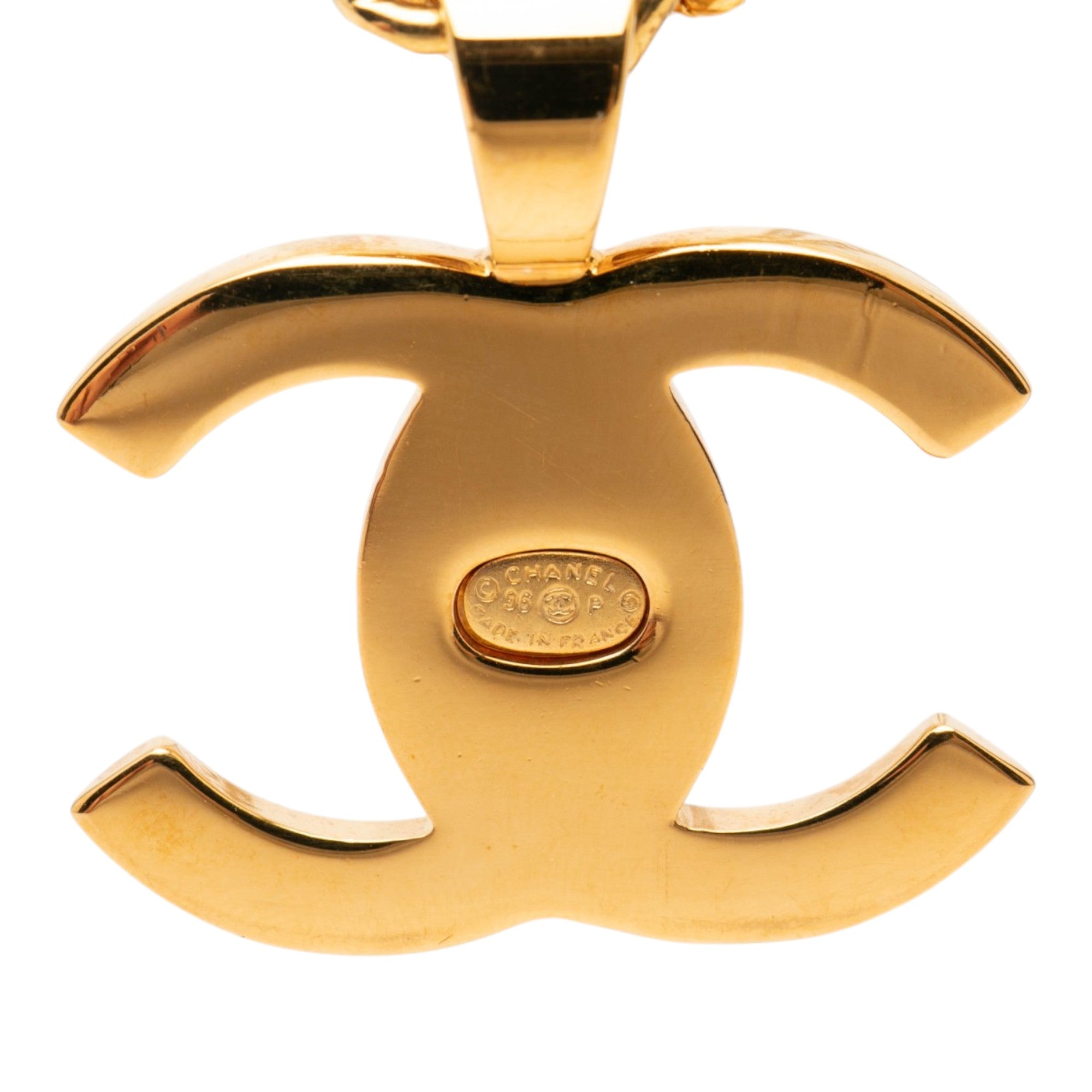 CC Gold Plated Turn Lock Pendant Necklace - Image 4