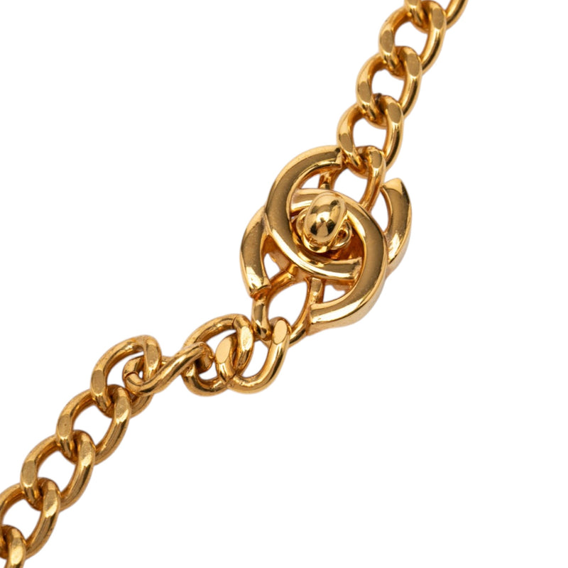 CC Gold Plated Turn Lock Pendant Necklace - Image 6