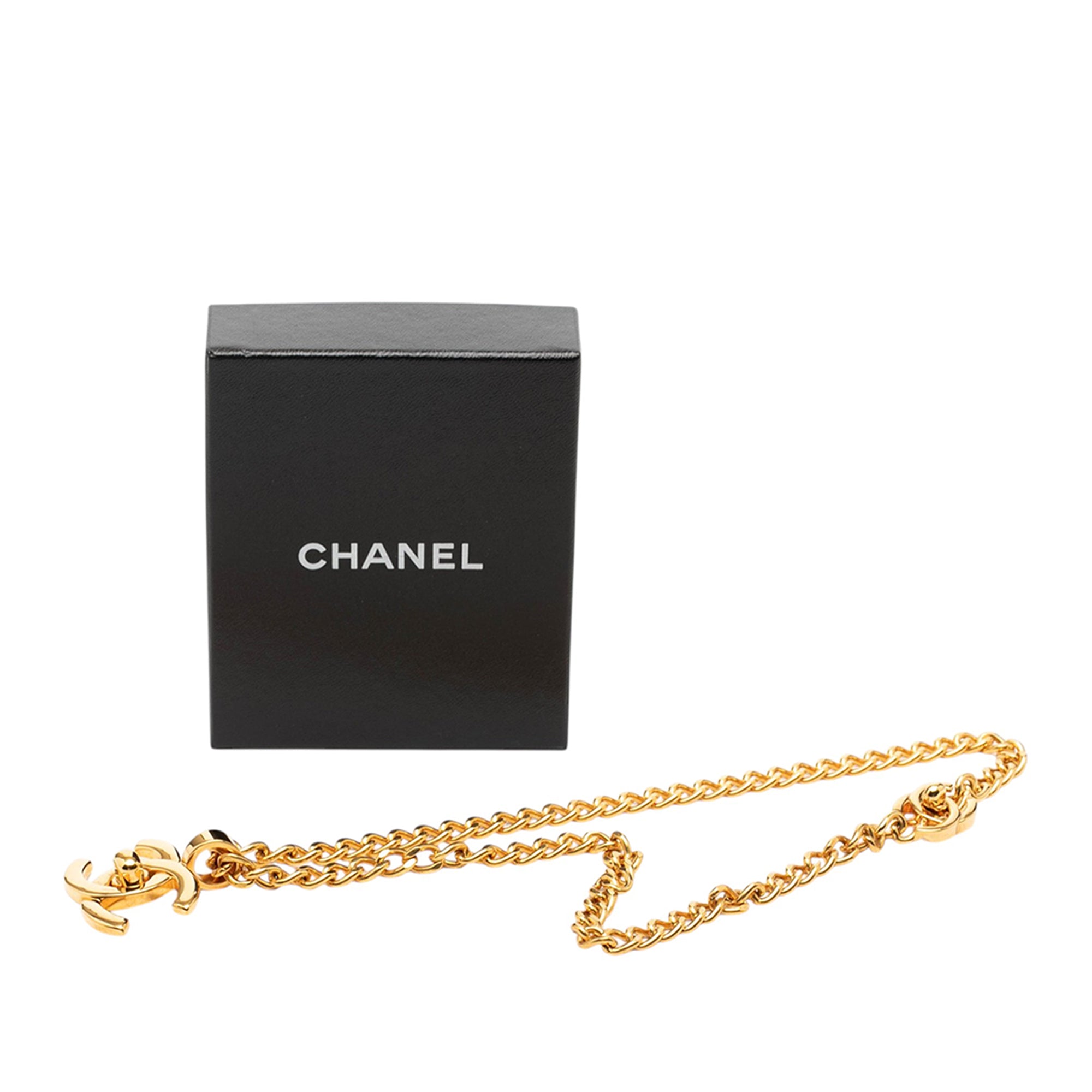 CC Gold Plated Turn Lock Pendant Necklace - Image 8