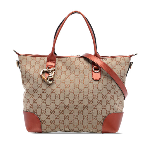 GG Canvas Heart Bit Satchel - Image 1