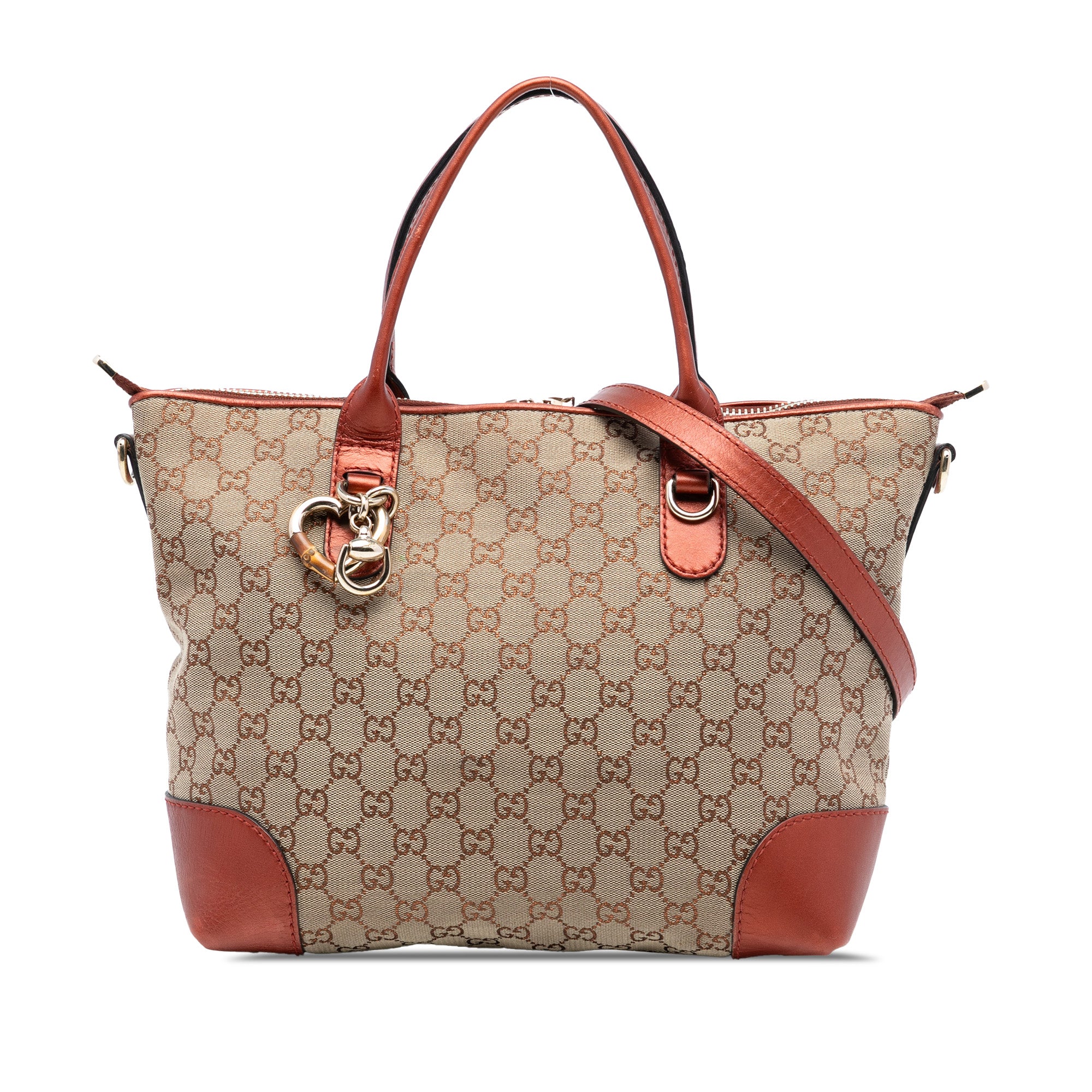 GG Canvas Heart Bit Satchel - Image 1