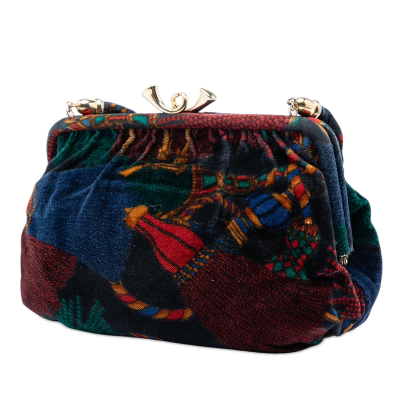 Printed Velvet Frame Shoulder Bag - Image 2