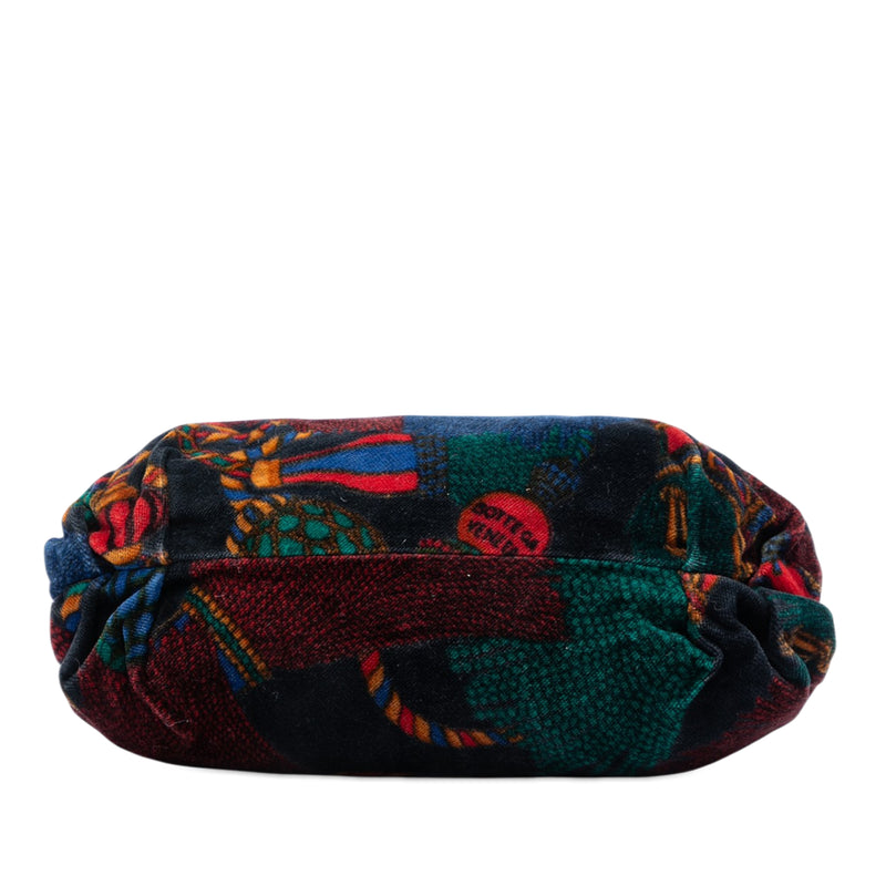 Printed Velvet Frame Shoulder Bag - Image 3