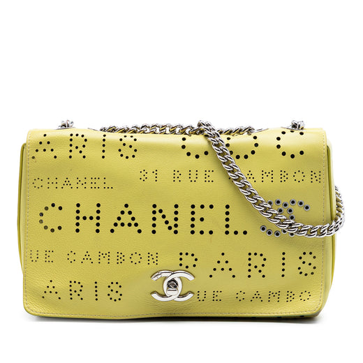 Perforated Calfskin Logo Eyelet Flap - Image 1