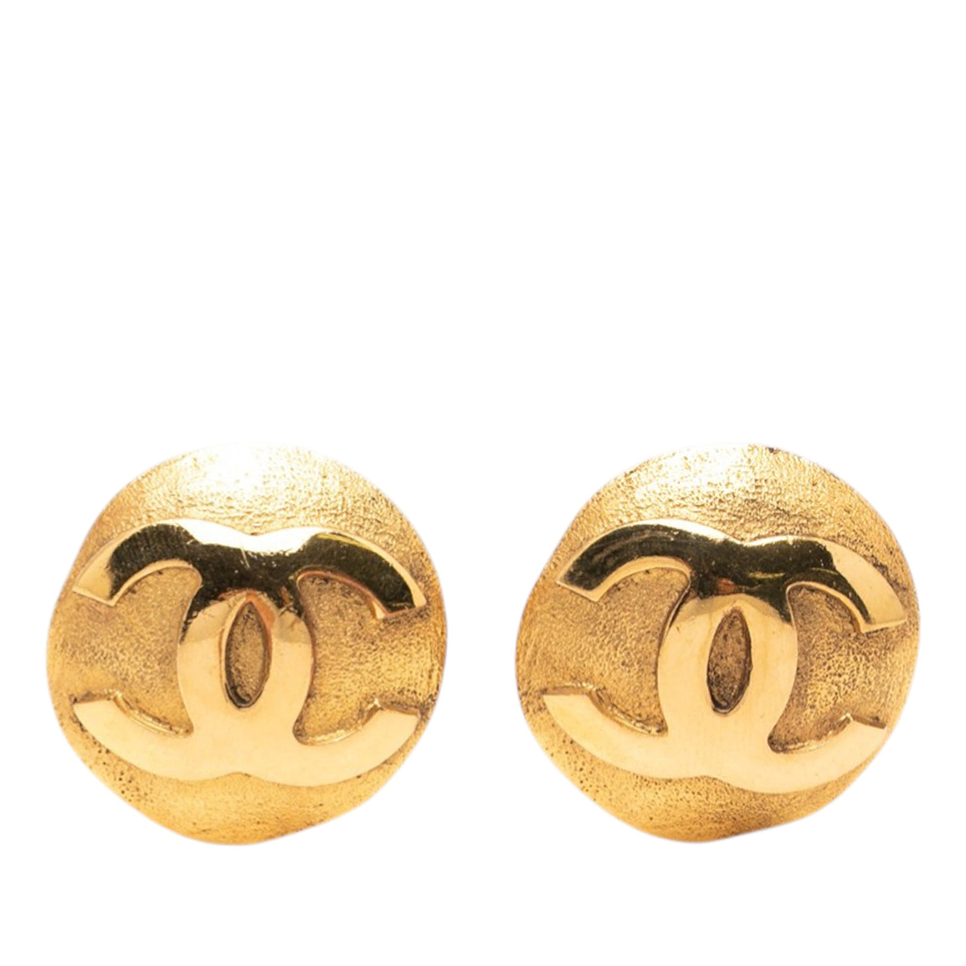 CC Gold Plated Round Clip On Earrings - Image 1