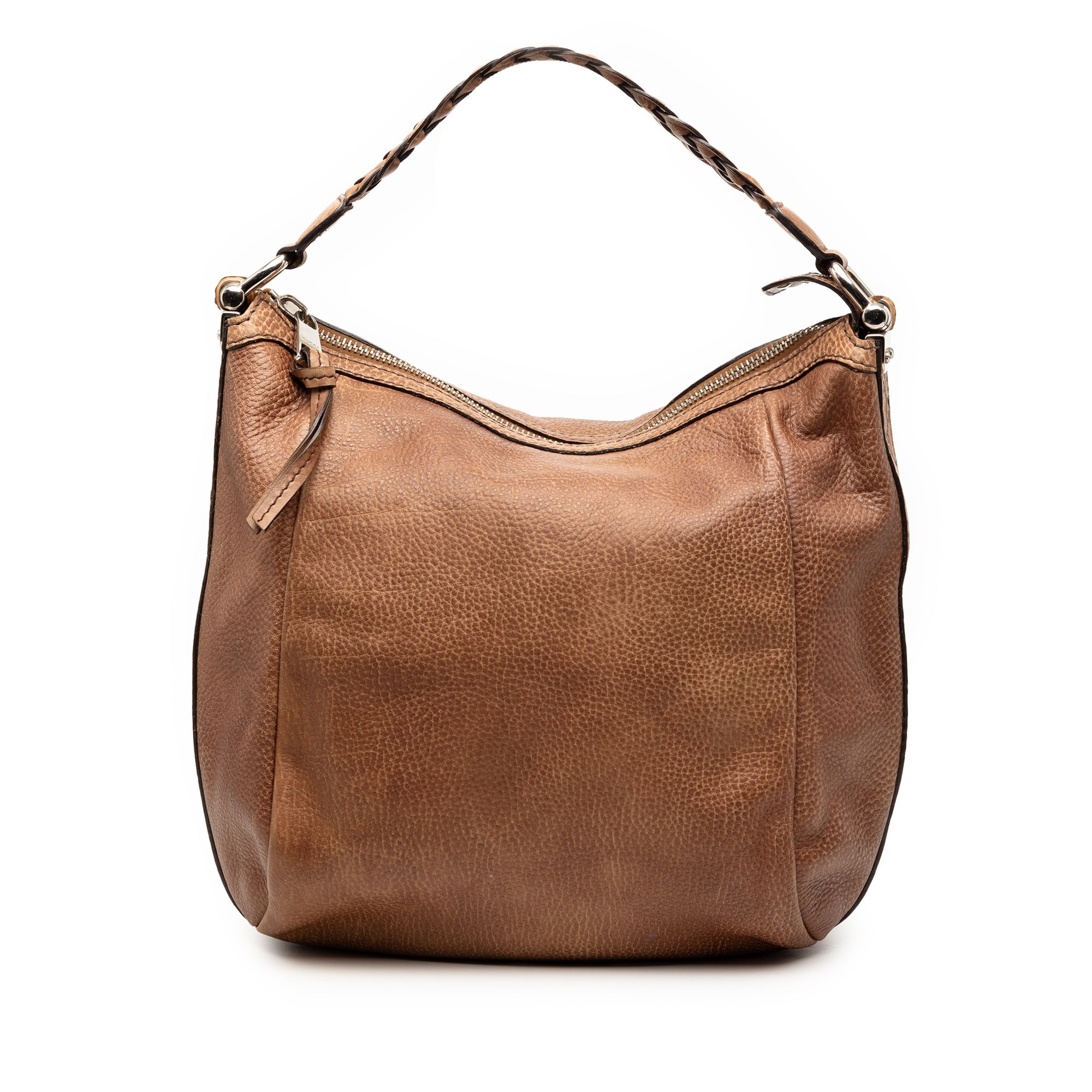 Leather Bamboo Shoulder Bag - Image 1