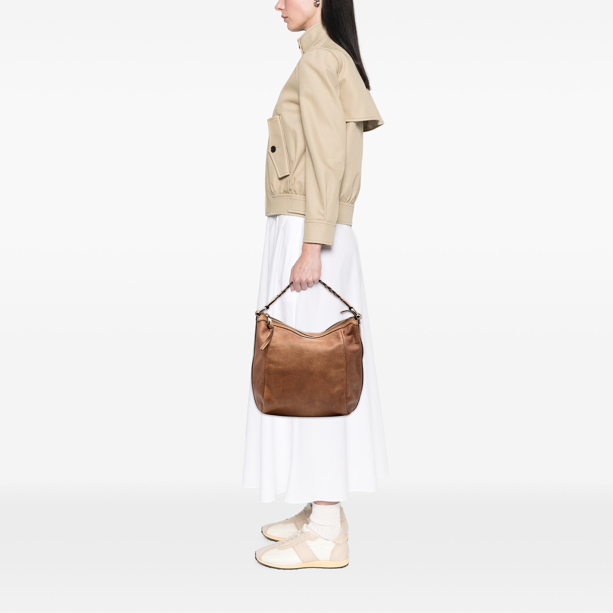 Leather Bamboo Shoulder Bag - Image 8