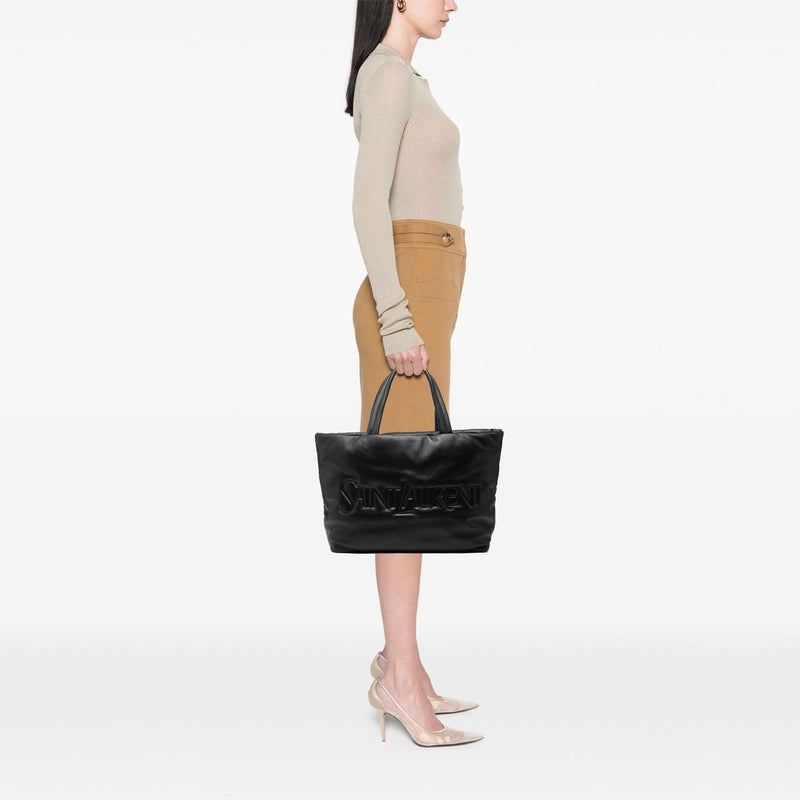 Lambskin Wide Puffer Tote - Image 7