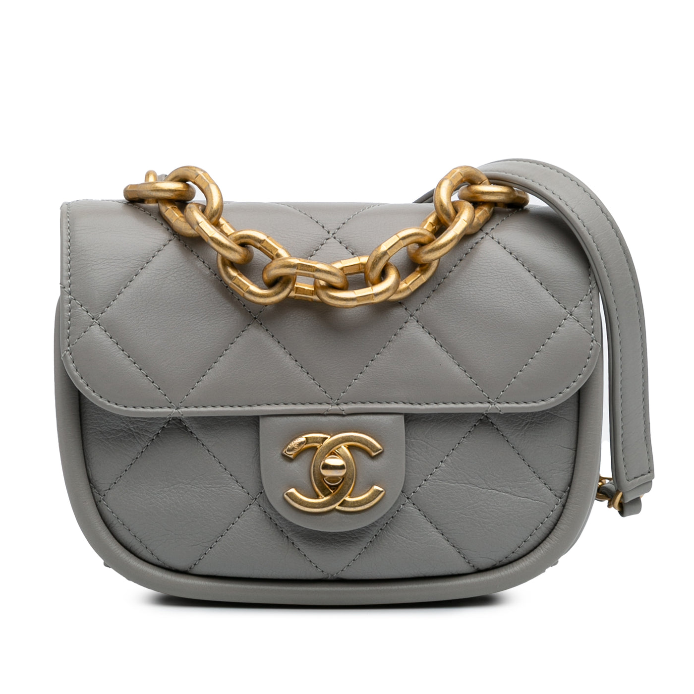 CC Quilted Lambskin Rounded Flap - Image 1
