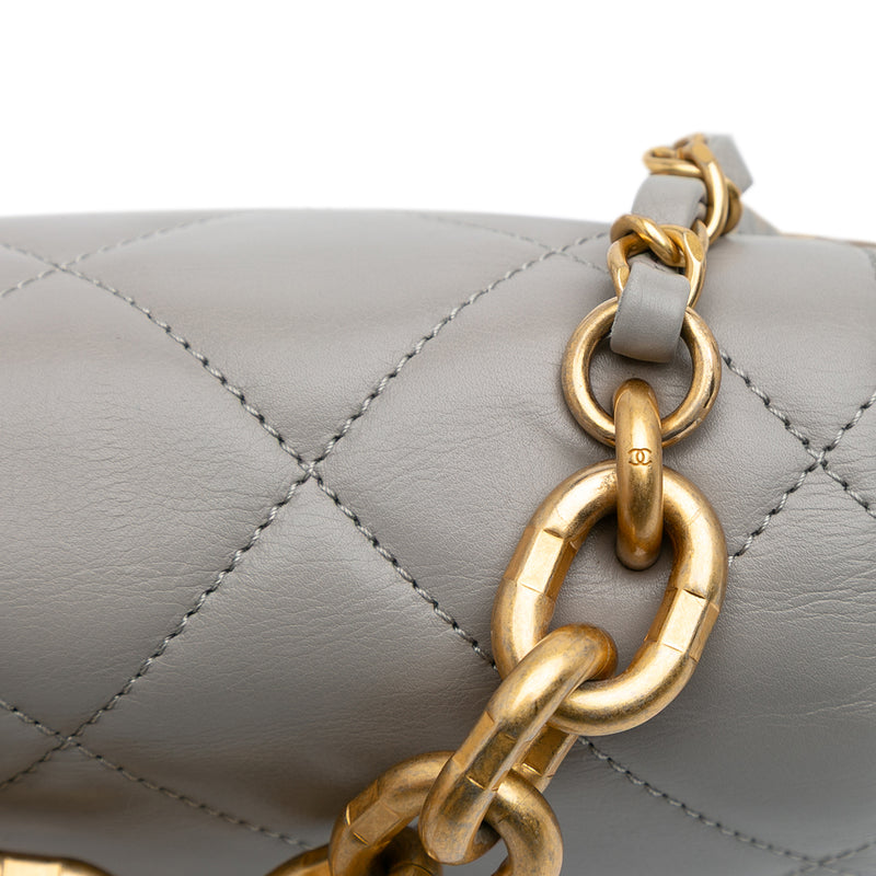 CC Quilted Lambskin Rounded Flap - Image 9