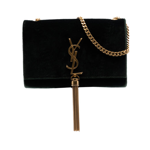 Small Velvet Monogram Kate Tassel Crossbody - Image 1
