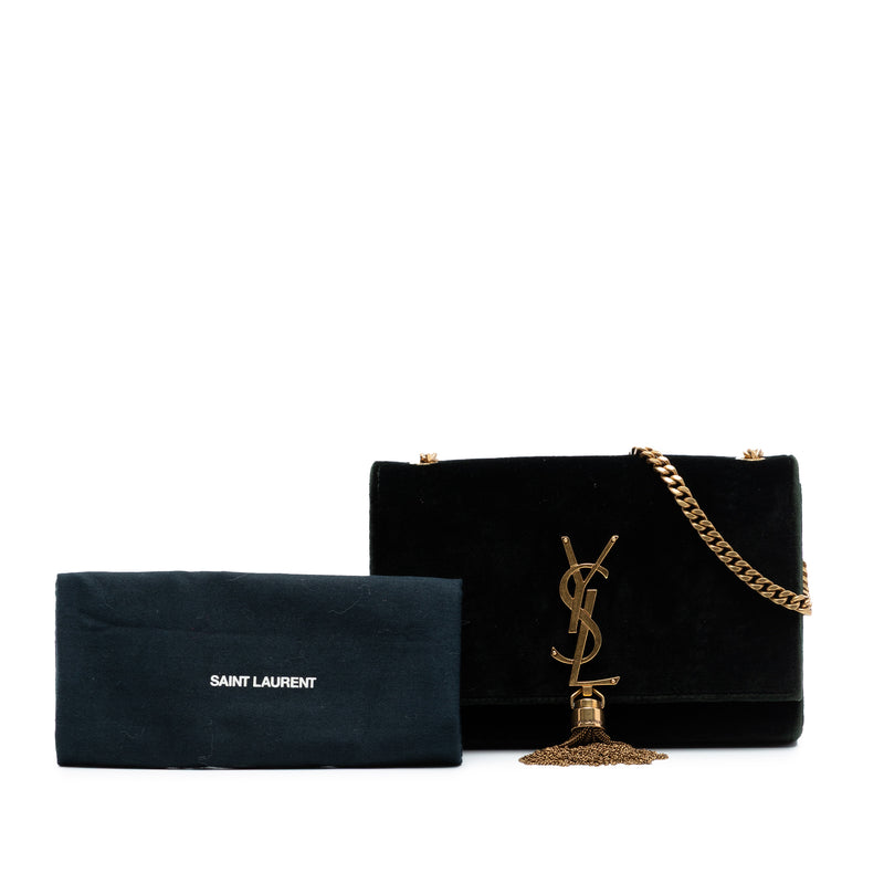 Small Velvet Monogram Kate Tassel Crossbody - Image 8