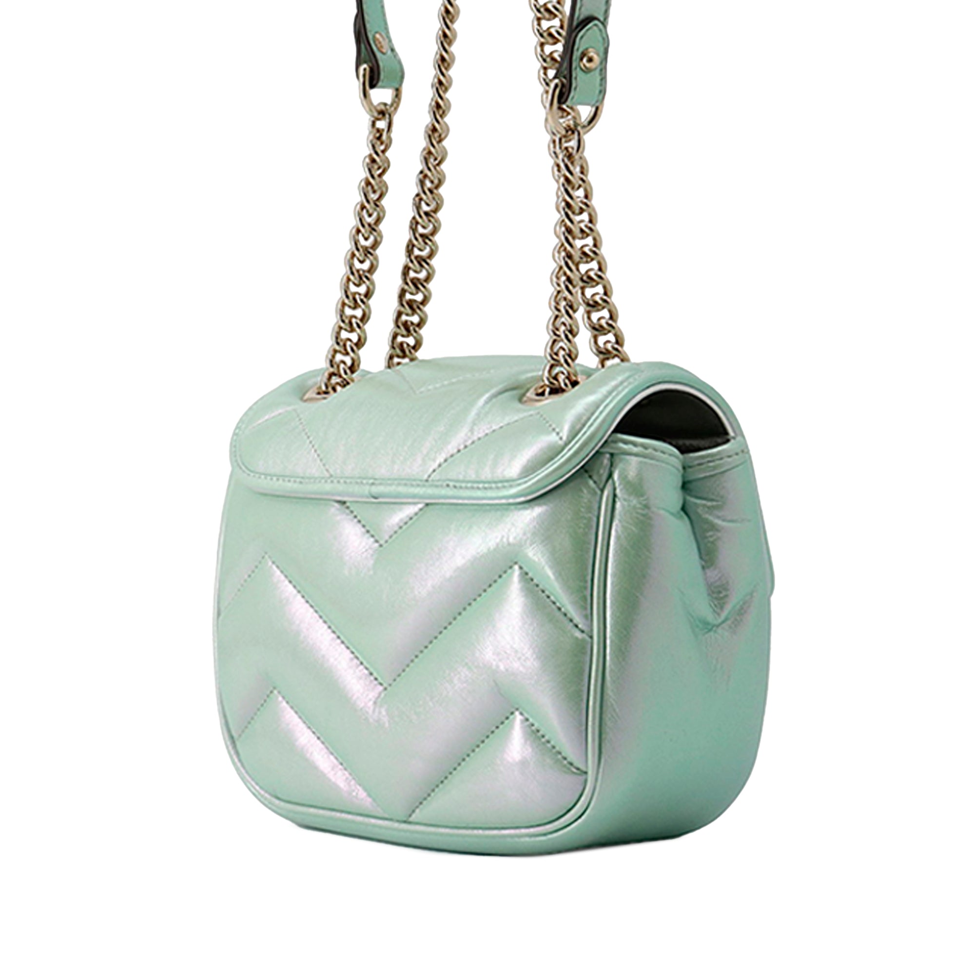 Mini GG Marmont Matelasse Iridescent Calfskin Flap Crossbody - Image 2