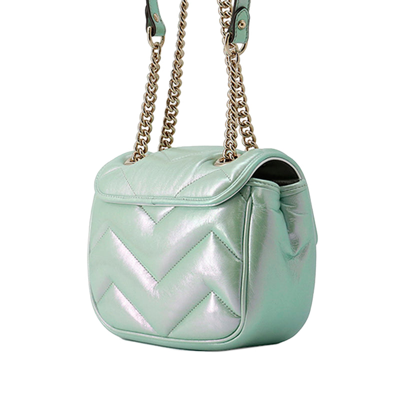 Mini GG Marmont Matelasse Iridescent Calfskin Flap Crossbody - Image 2