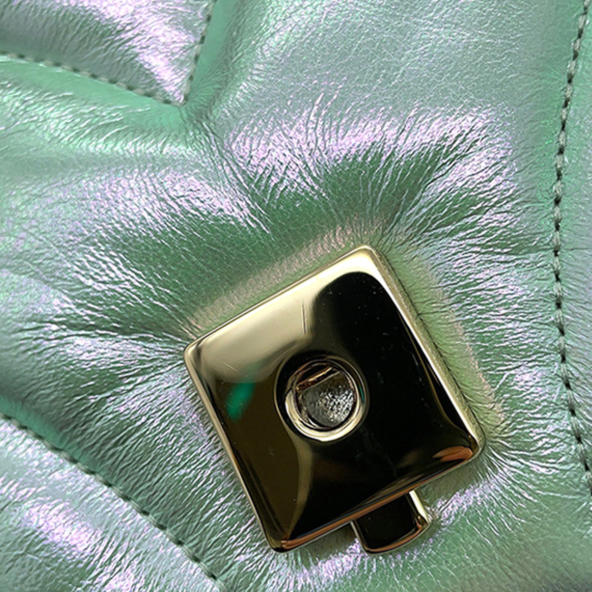 Mini GG Marmont Matelasse Iridescent Calfskin Flap Crossbody - Image 7