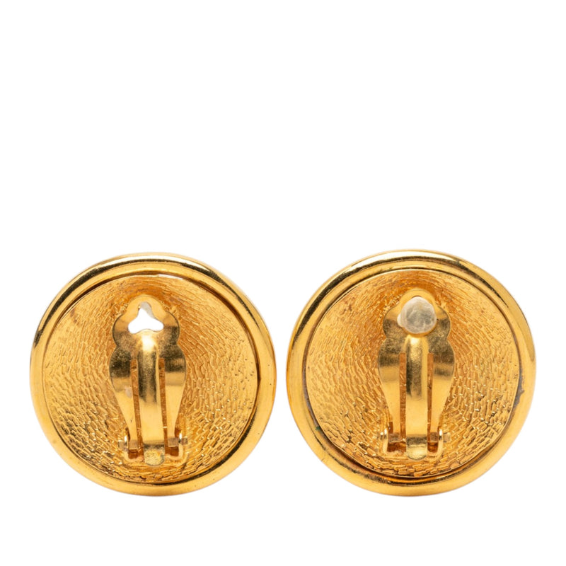 CC Gold Plated Round Mirror Clip On Earrings - Image 2