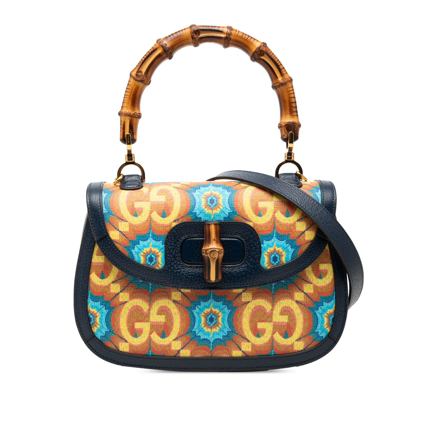 100th Anniversary Medium GG Coated Canvas Kaleidoscope 1947 Bamboo Top Handle Bag - Image 1