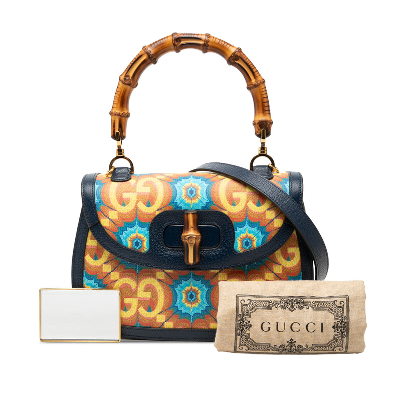 100th Anniversary Medium GG Coated Canvas Kaleidoscope 1947 Bamboo Top Handle Bag - Image 7