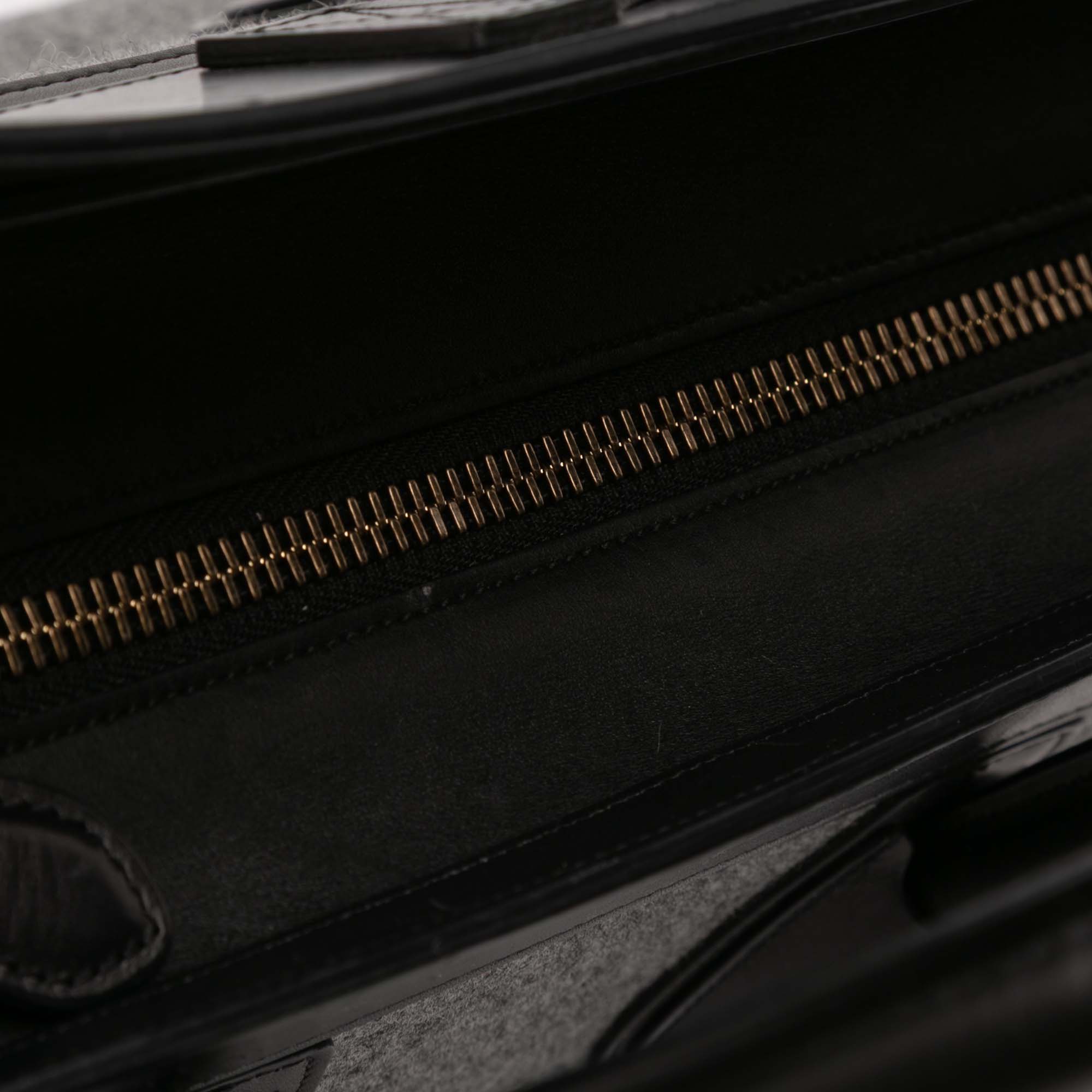 Mini Tricolor Felt Wool and Calfskin Luggage Tote - Image 10