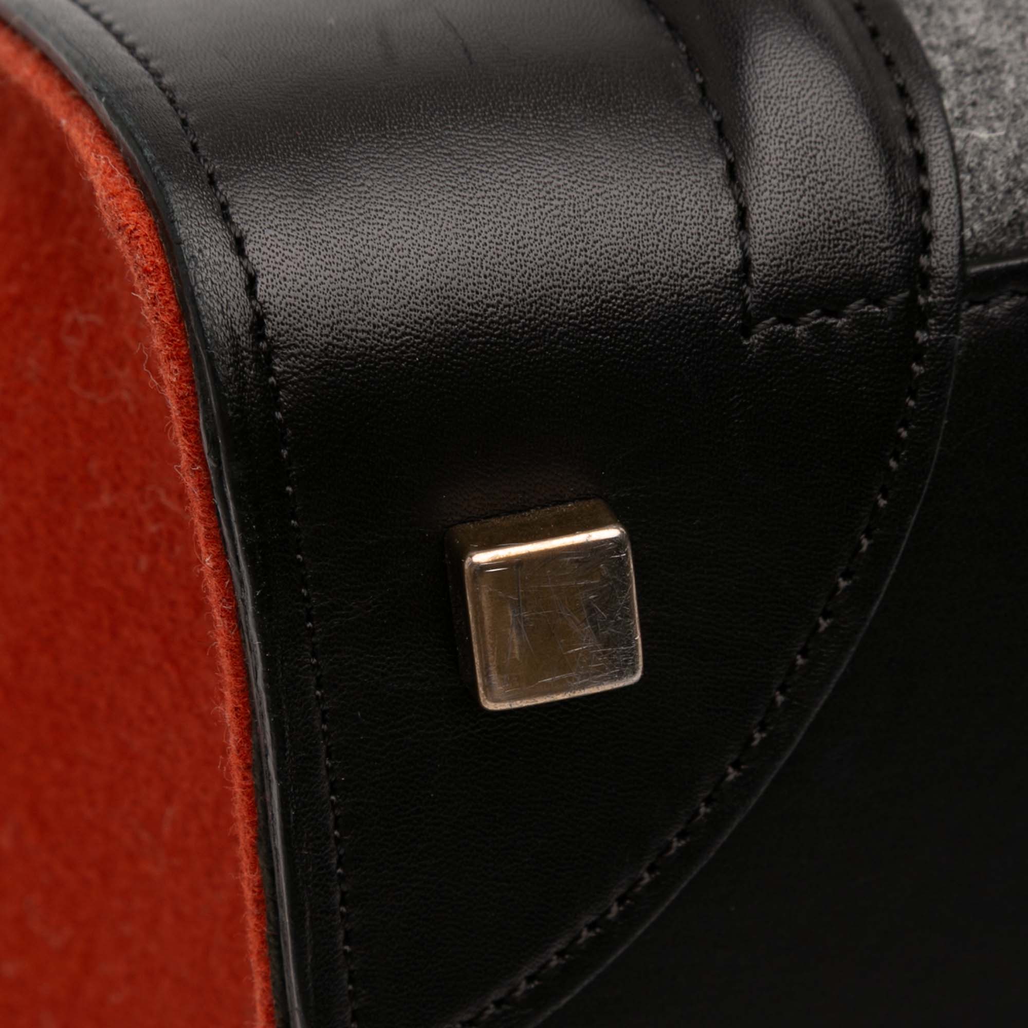 Mini Tricolor Felt Wool and Calfskin Luggage Tote - Image 8